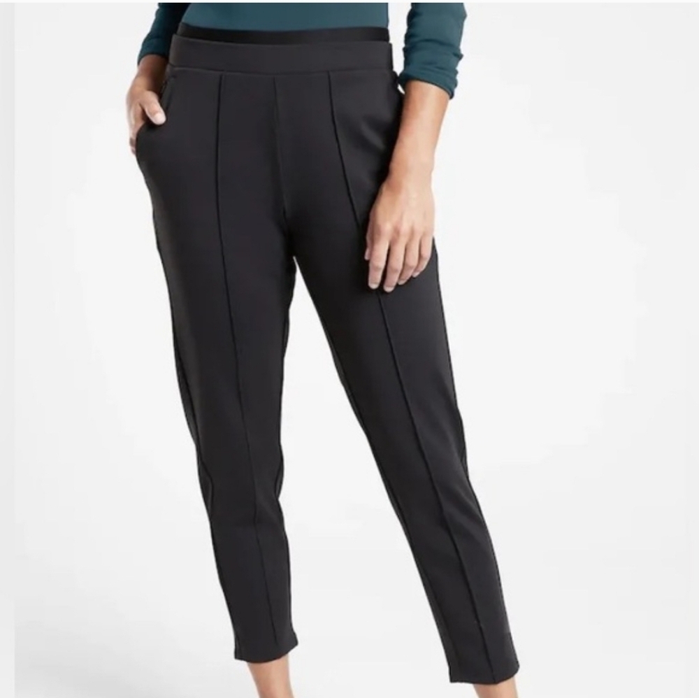 Athleta Venice Pintuck Pant Black Athleisure Ankle Pants Size Small S